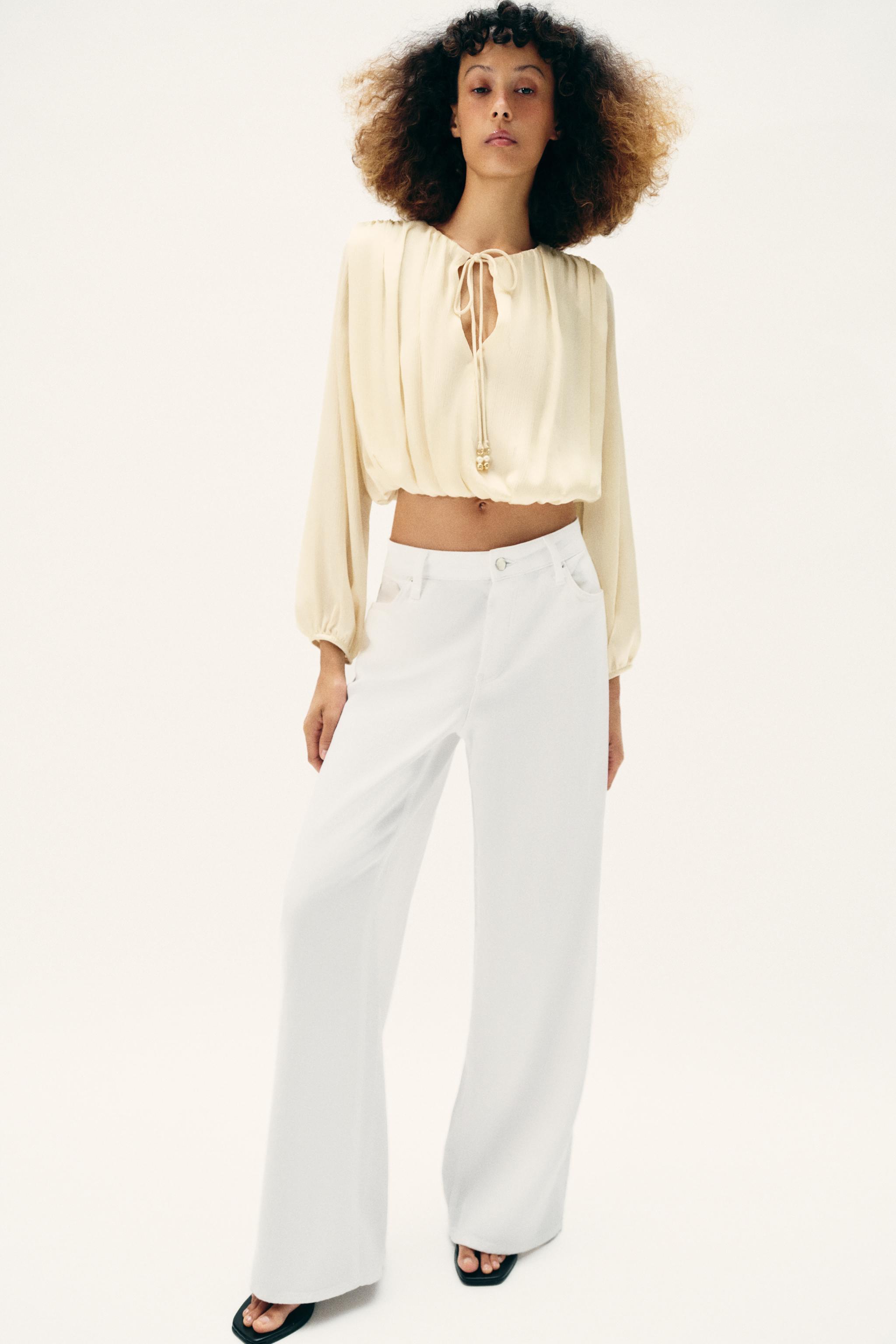 SATIN EFFECT BALLOON BLOUSE